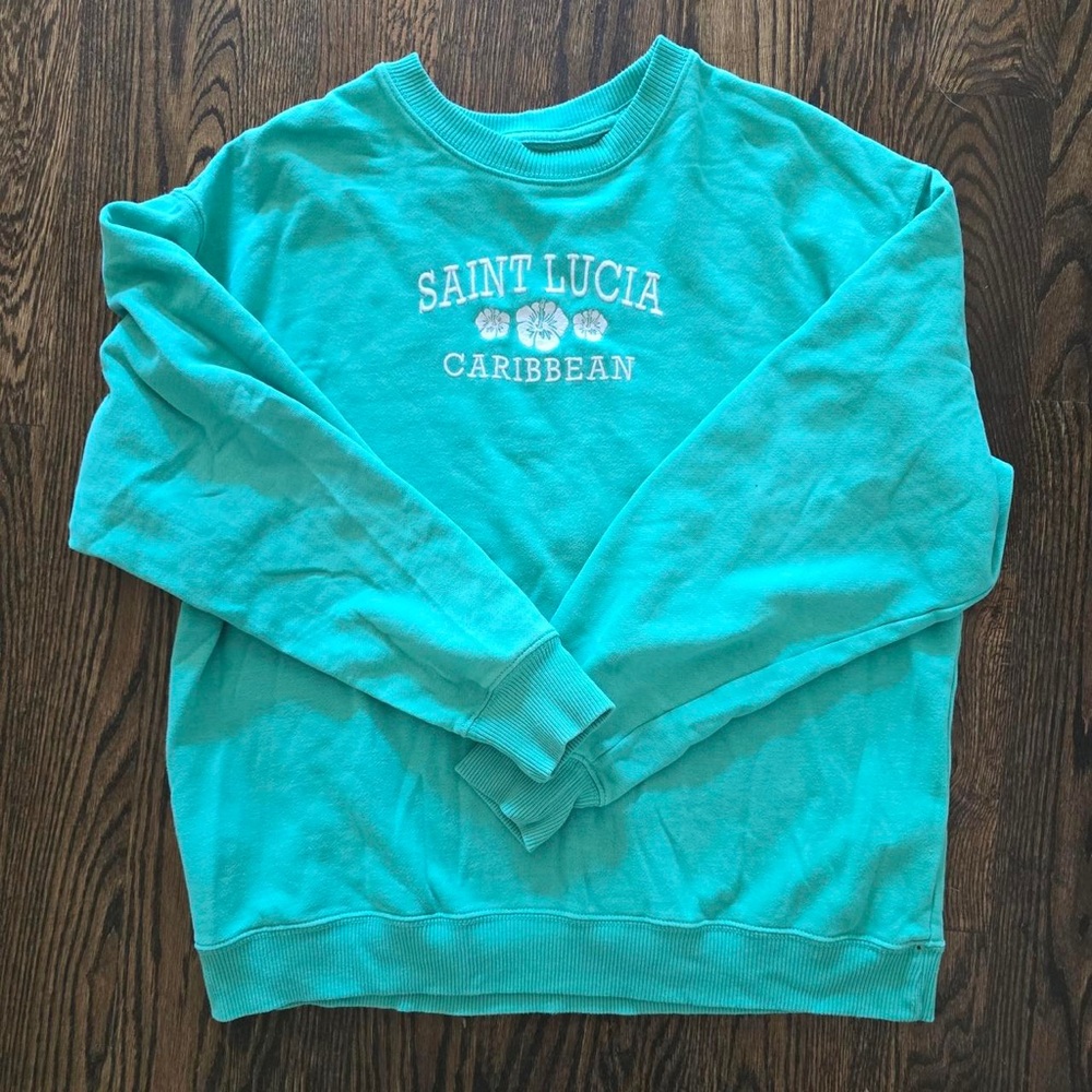 OVERSIZED TEAL CREWNECK SIZE SMALL